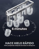 KIT de 2 - Silonn Máquina de hielo para encimera, máquina de hielo portátil con asa de transporte