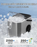KIT de 2 - Silonn Máquina de hielo para encimera, máquina de hielo portátil con asa de transporte